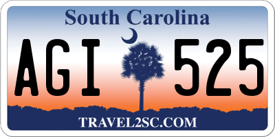 SC license plate AGI525