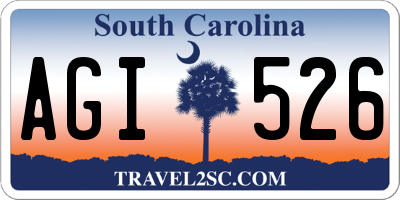 SC license plate AGI526