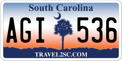 SC license plate AGI536
