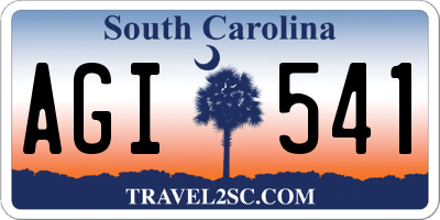 SC license plate AGI541