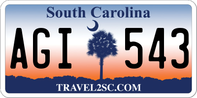SC license plate AGI543