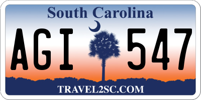 SC license plate AGI547