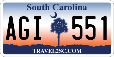 SC license plate AGI551