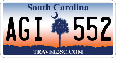 SC license plate AGI552