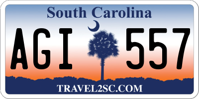 SC license plate AGI557