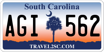SC license plate AGI562