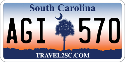 SC license plate AGI570