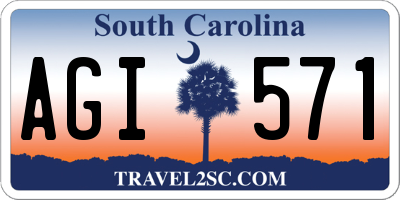 SC license plate AGI571