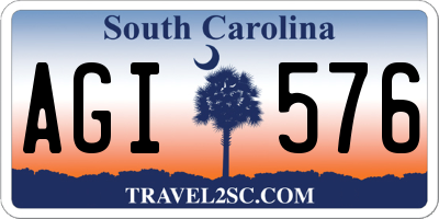 SC license plate AGI576