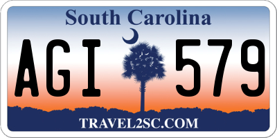 SC license plate AGI579
