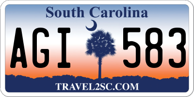 SC license plate AGI583