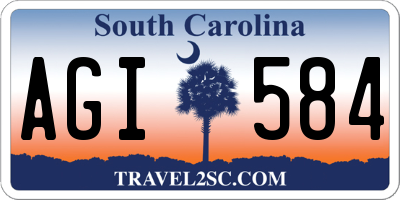 SC license plate AGI584