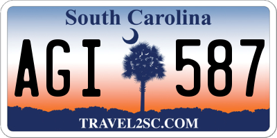 SC license plate AGI587