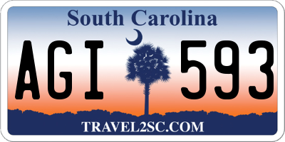 SC license plate AGI593