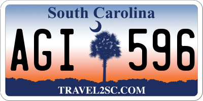 SC license plate AGI596