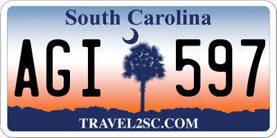 SC license plate AGI597