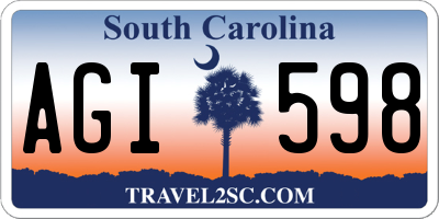 SC license plate AGI598