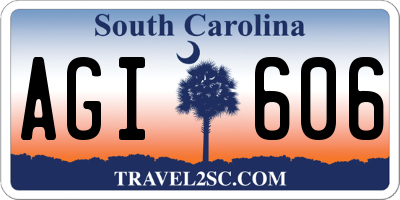 SC license plate AGI606