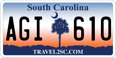 SC license plate AGI610