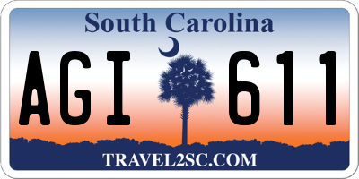 SC license plate AGI611