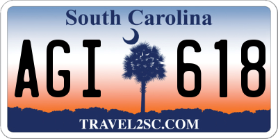 SC license plate AGI618