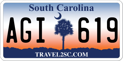 SC license plate AGI619