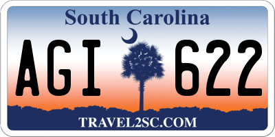 SC license plate AGI622