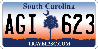 SC license plate AGI623