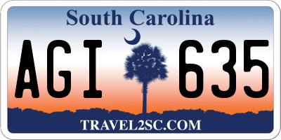 SC license plate AGI635