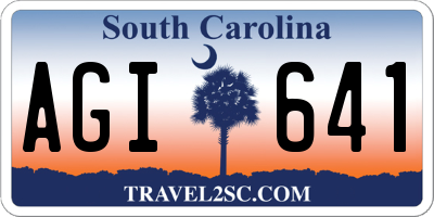 SC license plate AGI641