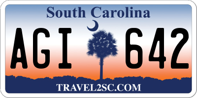 SC license plate AGI642