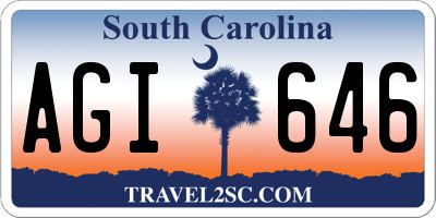 SC license plate AGI646