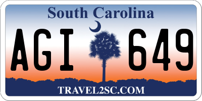 SC license plate AGI649