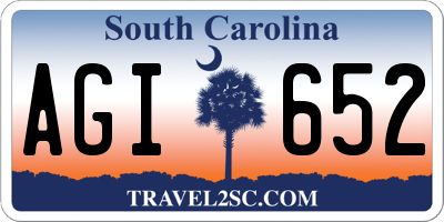 SC license plate AGI652