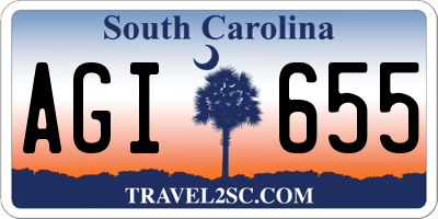 SC license plate AGI655