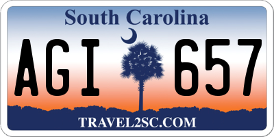SC license plate AGI657