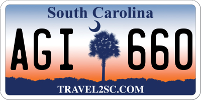 SC license plate AGI660