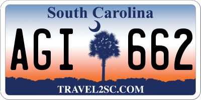 SC license plate AGI662