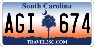 SC license plate AGI674