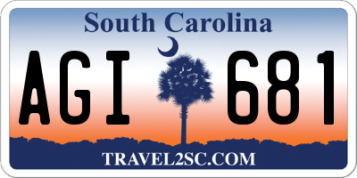 SC license plate AGI681