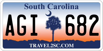 SC license plate AGI682