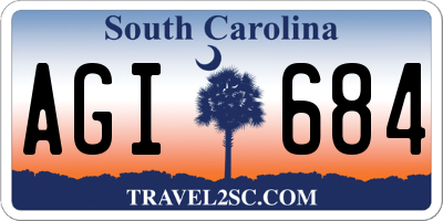 SC license plate AGI684