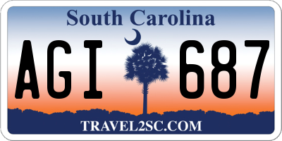 SC license plate AGI687