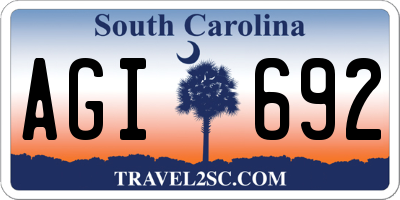 SC license plate AGI692