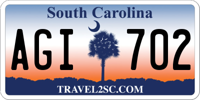 SC license plate AGI702