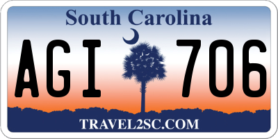 SC license plate AGI706