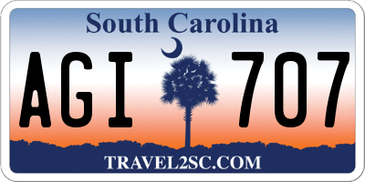 SC license plate AGI707