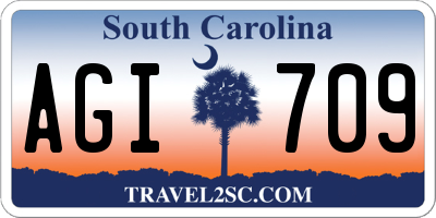 SC license plate AGI709