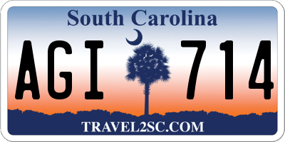 SC license plate AGI714