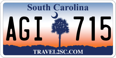 SC license plate AGI715